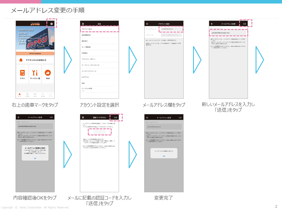 メールアドレス変更手順の画像