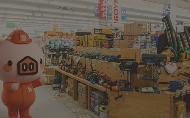 ヤマキシのキャラクターが店内にいる